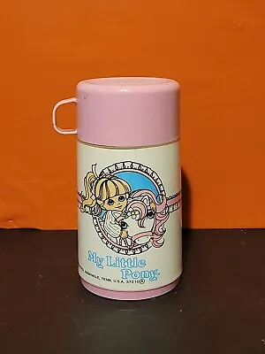 Vintage 1986 Aladdin My Little Pony Megan & Sundance Pink Thermos Cup Mug W Lid • $14