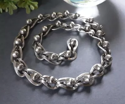 Vtg Taxco Fc Sterling 925 Modernist Ball Bead Necklace 16 3/8 X 10mm 43.3gr #3mv • $74