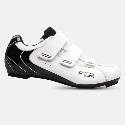 FLR F-35 III Pro Road Cycling Shoes 3 Straps White/Black (EUR Sizes 36-49) • $74.99