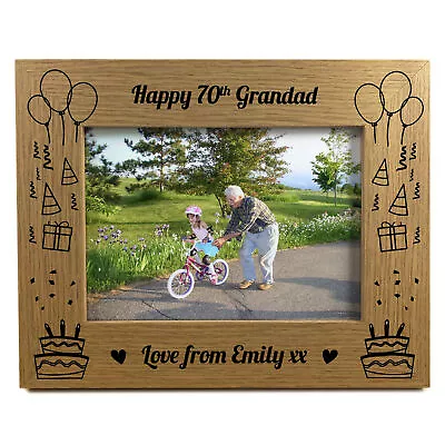 Birthday Gift For Grandad Personalised Photo Frame 60th 70th 80th Birthday Gift • £8.99