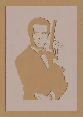 James Bond 007 Stencil Celebrity Movie Star Pierce Brosnan Action • £2.99