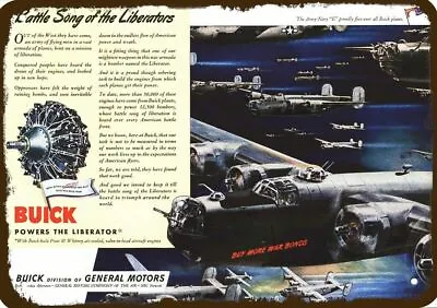 1944 Liberator Bomber Airplane Buick Vintage-Look DECORATIVE REPLICA METAL SIGN • $24.99