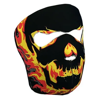 Orange Black Out Flame Skull Neoprene Face Mask ATV Ski Biker Costume Motocross  • $4.95