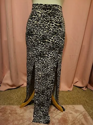 Ladies Long Maxi Skirt Open Front Leopard Print Jane Norman Size 10 • £8.99
