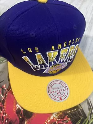 Los Angeles Lakers Mitchell & Ness SnapBack Adjustable Hat Purple & Yellow • $12.99