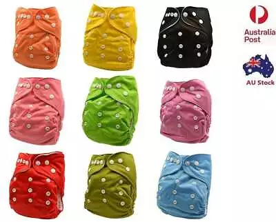 $8.99 • Buy Neutral Plain Washable Baby Cloth Nappy Nappies Diaper Waterproof Surface Insert