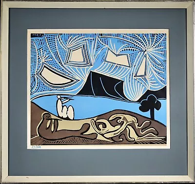 Pablo Picasso (1881-1973) Signed Rare 1962 Linocut Paper - Bacchanal - Figures • $2799.56