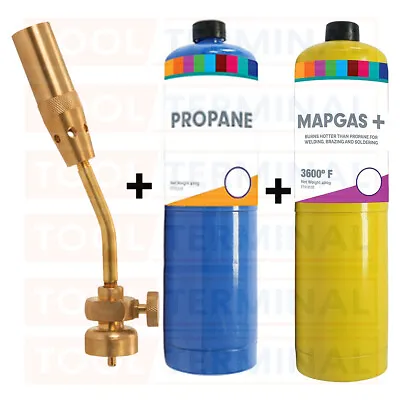 Profire Plumbers Torch Blowlamp MAPP Propane Gas Bottle Heating Brazing Solder • £13.90