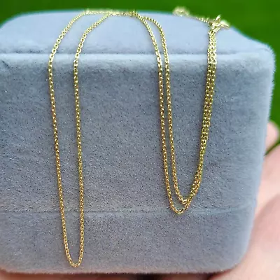 Solid 9ct Yellow Gold Fine Belcher Chain Necklace Brand New • £55