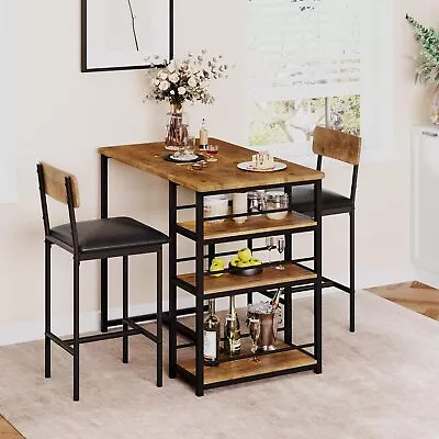 3 Piece Dining Table Set With 2 Chairs Home Kitchen Breakfast Dinette Table • $117.99