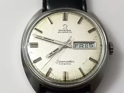 Vintage 1960's Ss Omega Seamaster Cosmic Day Date Automatic Cal 752 Sparkle Dial • $750