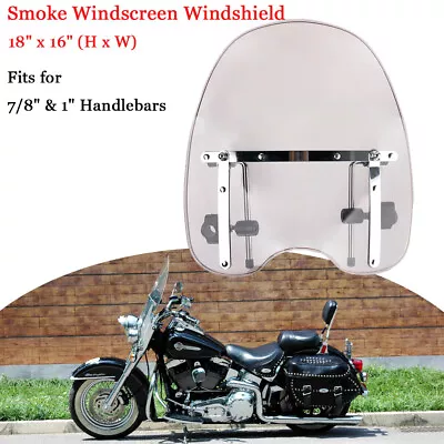 Large Windscreen Windshield For Kawasaki VN Vulcan 750 800 900 1500 2000 Smoke • $75.99