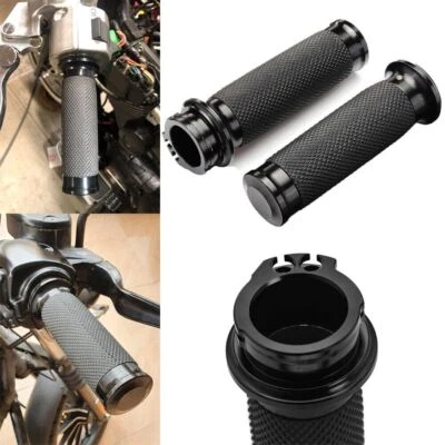 $25.99 • Buy Black Motorcycle 1  Handlebar Hand Grips For Yamaha V-Star 650 950 1100 1300