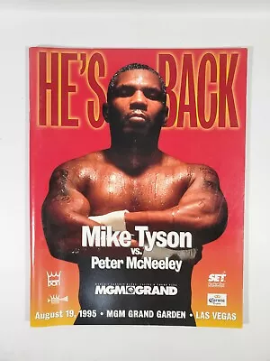 Mike Tyson Vs Peter McNeeley 1995 Boxing Fight Program MGM Grand / He's Back • $48