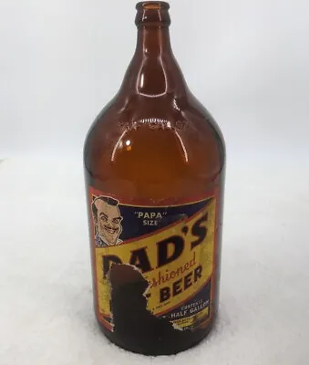 Dad’s Old Fashioned Root Beer Papa Size Bottle Half Gallon Toledo OH Paper Label • $35