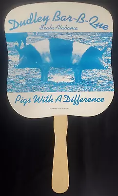 Dudley Bar-B-Que Seale AL. Paper Fan 1982 Alfred Geschidt Pigs With A Difference • $25.33