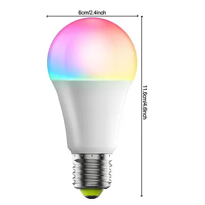 10W E27 WiFi RGB Smart LED Light Bulb 2700-6500K Lamp For Alexa Google Home APP • $10.02