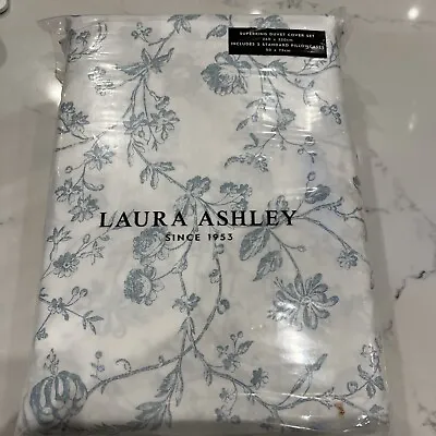 Laura Ashley Aria Super King Duvet Cover (no Pillowcases) Eucalyptus • £54.99