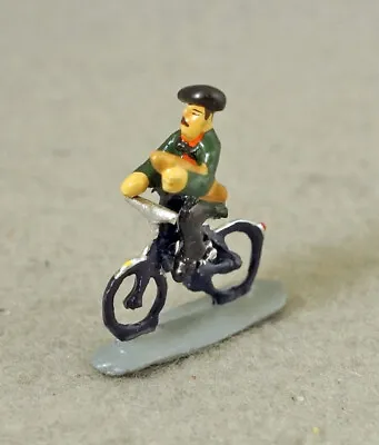 J Carlton Gault French Miniature Figurine Man & Baguette Riding Bicycle In Paris • $47.49