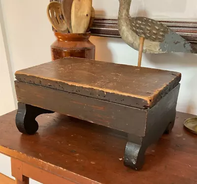 Primitive Antique Nantucket Country Footstool Bench Hand Made C.1875-1900 • $25