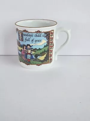 HTF VNTG Royal Worcester Monday's Child Sue Scullard Engraving England Mug • $29.96