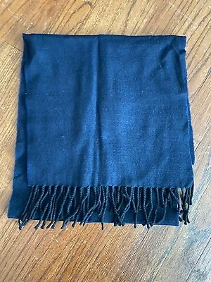 Bally Scarf 100 % Wool Black Mens Lambs Wool Made In Italy Fringe • $24.95