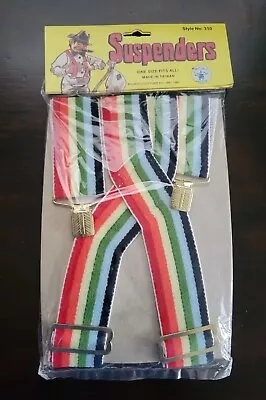 Vintage 1985 Rubie's Costume Co Unisex-Adults SuspendersRainbow OneSize. • $9.99