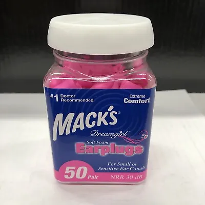 Mack's Dreamgirl Soft Foam Earplugs - 50 Pair -Pink -Small Ear Plugs For Noise • $11.88