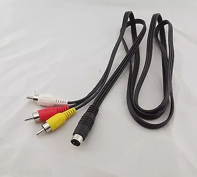 5ft S-Video 7 Pin Male To 3 RCA Plug AV Audio Video Adapter Cable PC Laptop TV • £3.32