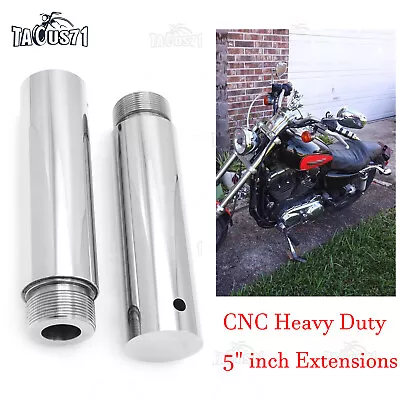 $61.70 • Buy Fork 5  Extension For Harley Dyna Sportster 48 72 Iron 883 1200 XL 39mm Tube