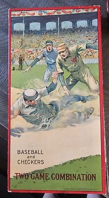 Milton Bradley Baseball & Checkers Two Game Combination Board Game Circa 1910  • $199.95