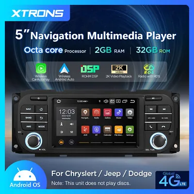 Android 13 5  Car GPS Radio Stereo DSP 8-Core Head Unit For Jeep Wrangler Dodge • $229.99