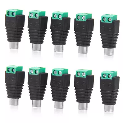 10pcs   RCA   Plug   Female   Power   Cable   Adaptor   Connector       8mm • $8.84