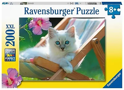 NEW & SEALED Ravensburger 13289 Cute White Kitten 200 Pc XXL Jigsaw Puzzle • $29.95