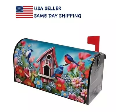 Magnetic Mailbox Cover Wrap Birds Flower Birdhouse Mailbox Protector Decoration • $16.99