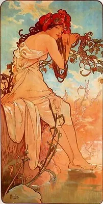 ALPHONSE MUCHA VINTAGE POSTER Summer Art Print RARE NEW • $9.98