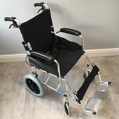 Ultra Lightweight Folding ALUMINIUM Travel Wheelchair Portable Transit Chair   • £123.99