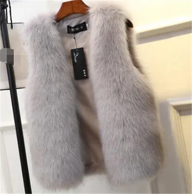 Women’s Winter Warm Vest Rabbit Fur Outwear Jackets Sleeveless Coat Thicken New • $62.39