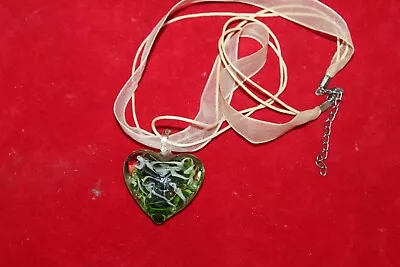 Glass Heart Pendant Necklace  Multi Colored • $14.99