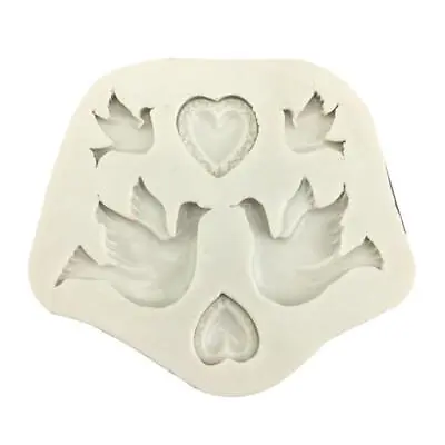 Peace Dove & Heart Shaped Silicone Chocolate Moulds Fondant Mould Cake Gadgets • £4.10