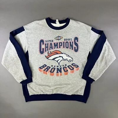 Vintage Denver Broncos Super Bowl XXXII Football Sweatshirt Size Large • $24.80