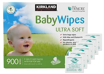 Kirkland Signature Ultra Soft Baby Wipes 900 Count W/ Moist Towelettes • $49.99