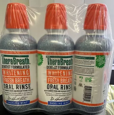 $34.99 • Buy X3 TheraBreath WHITENING Fresh Breath  Dazzling Mint  Oral Rinse 16oz EA 10/2024