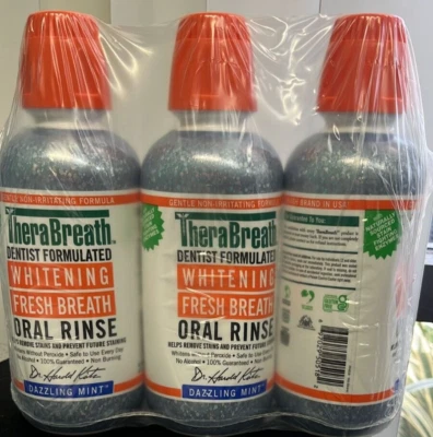 $34.99 • Buy X3 TheraBreath WHITENING Fresh Breath  Dazzling Mint  Oral Rinse 16oz EA 10/2024