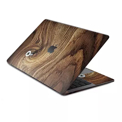 Skin Decal Wrap For MacBook Pro 13  Retina Touch  Dark Wood Knot Screw In Walnut • $15.98