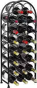  Arched Freestanding Floor Metal Wine Rack Wine Bottle Holders 23 Bottles Black • $41.76