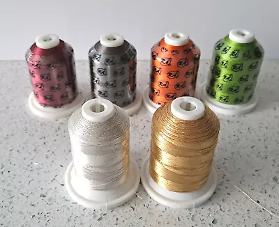  Lot Of 6 Robinson-Anton Embroidery Thread Spools 4 New 1100yd & 2 Used 1000 Yd • $31