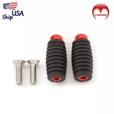 Universal CNC Motorcycle Footpeg Rider Foot Rest Pegs Set Rearset Pedal Bike Red • $9.89