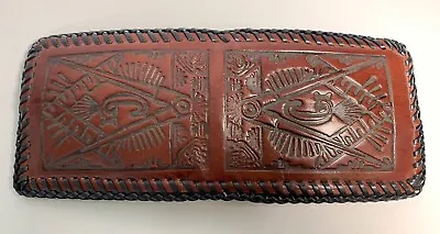 Vintage Masonic Hand Tooled Handcrafted Leather Wallet Free Mason • $14.99