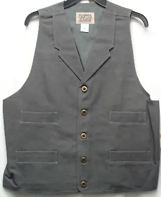 GRAY Frontier Classics Old West Victorian Style Mens Single Breasted Vest • $52